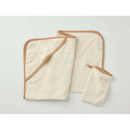 Cloud Loom™ Organic Baby Hooded Towel and Bath Mitt Set – Coyuchi