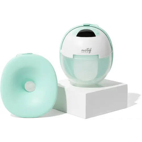 Motif Medical Aura Glow Hands-Free Breast Pump for Breastfeeding - Portable Breast Pump w/Inbuilt Nightlight & 2 Bra Strap Adjusters - Lightweight, Wireless Hospital Grade Pump w/ 5 Flange Sizes