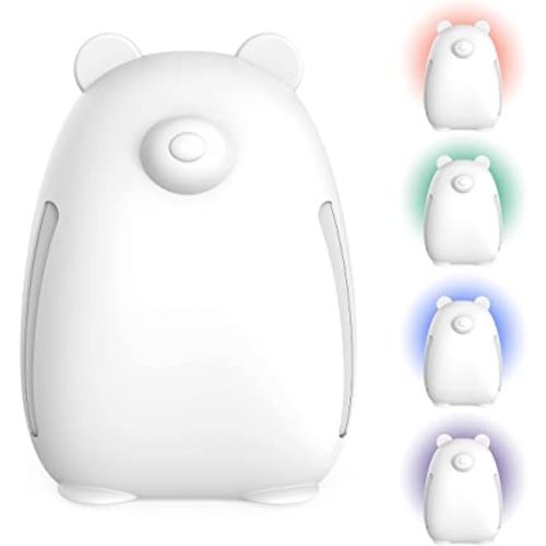 Pure Enrichment PureBaby Kids Bear Air True HEPA Air Purifier - Energy Star Rated, 4 Stage Air Filtration, UV-C Light, and Night Light for Medium-Large Rooms - Baby Nurseries, Kid Bedrooms (White)