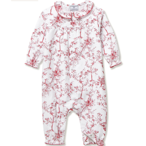 Baby's Twill Madeline Romper in Red Timeless Toile | Petite Plume