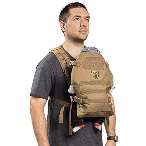 TBG - Mens Tactical Baby Carrier for Infants and Toddlers 8-33 lbs - Compact (Coyote Brown)