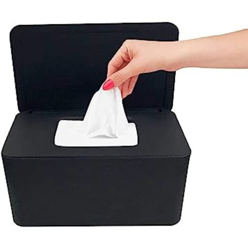 Baby Wipe Dispenser for Bathroom, Upgarde Design(8.2L x 4.9W x 3.9H inches), Minimalist Wipes Holder Container Flushable Wipes Box with Lid for Home Office Car
