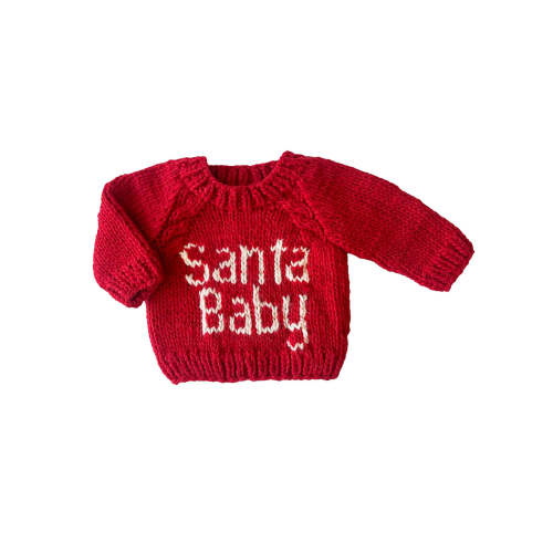 Santa Baby Crew Neck Knit Sweater, Red