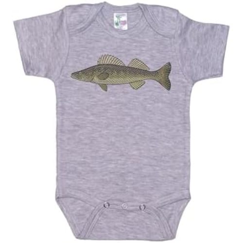 Ebenezer Fire Baby Fishing Onesie/Walleye/Unisex Baby Bodysuit