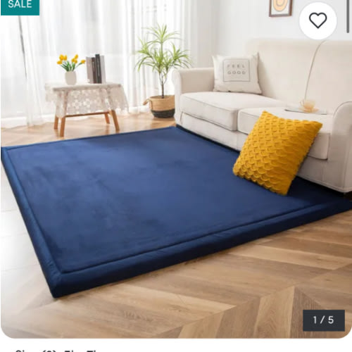 Memory Foam Soft Padded Baby Play Mats Area Rug with Non-Slip Bottom