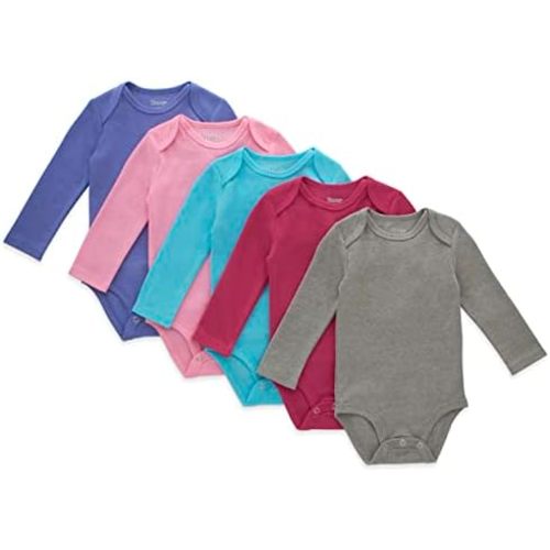 Hanes Baby and Toddler Ultimate Flexy Long Sleeve Bodysuit (5 Pack)
