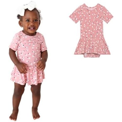 Posh Peanut Baby & Little Girls Dresses for Summer - Twirl Bodysuit Dresses for Girls Made of Soft Viscose from Bamboo