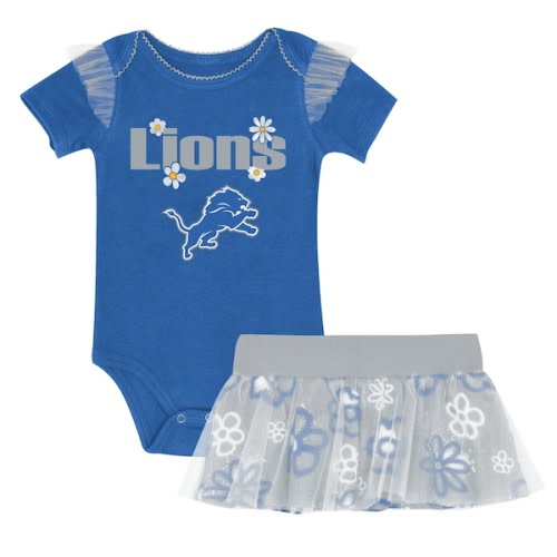Girls Newborn Outerstuff Blue Detroit Lions My Team Rocks Bodysuit and Skirt Set
