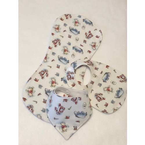 Winnie The Pooh Baby Bib Burp Cloth Gift Set/Create Your Own Baby Shower Gift FREE SHIPPING