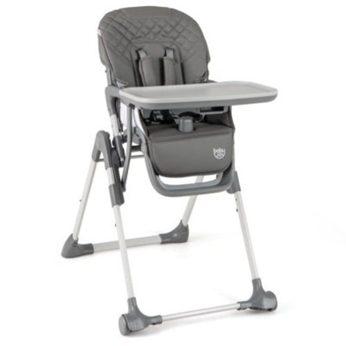 Kadyn Baby Highchair, High Chairs,Toddler Chair, Foldable High Chair with Footrest and Detachable Tray-Gray