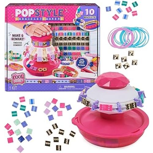 Cool Maker PopStyle Bracelet Maker, 170 Beads for Bracelets, Make & Remake 10 Bracelets, Bracelet Making Kit, DIY Arts & Crafts Kids Toys for Girls