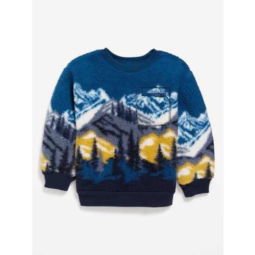 Oversized Sherpa Zippered Pocket Sweatshirt for Toddler Boys