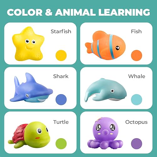 Hely Cancy Infant Bath Toys- No Hole Animal Bathtub Toys