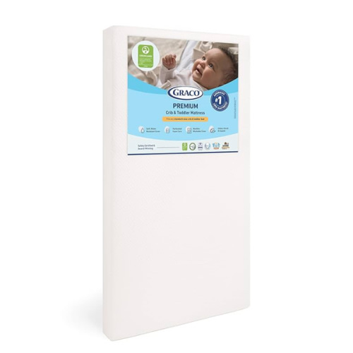 Graco Premium Crib & Toddler Mattress – GREENGUARD Gold Certified & CertiPUR-US Certified, Fits All Standard Crib & Toddler Beds, Waterproof Sleep Surface, Machine-Washable Outer Cover for Easy Care