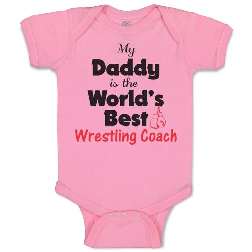 Cute Rascals Baby Bodysuit My Daddy Is The World's Best Wrestling Coach Dad Father's Day Boy & Girl Baby Clothes Funny Cotton Soft Pink Design Only 6 Months