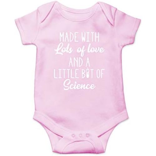 Made With Lots Of Love And A Little Bit Of Science - Funny Baby Essentials Bodysuit Romper