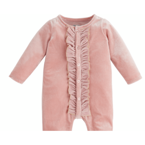 Pink Velour Baby Sleeper