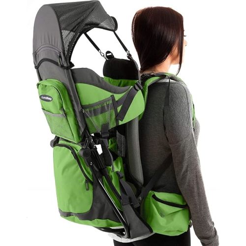 Hiking Baby Carrier Backpack - Comfortable Toddler/Baby Backpack Carrier System with Diaper Change Pad, Insulated Pocket + Rain and Sun Hood to Protect Your Child
