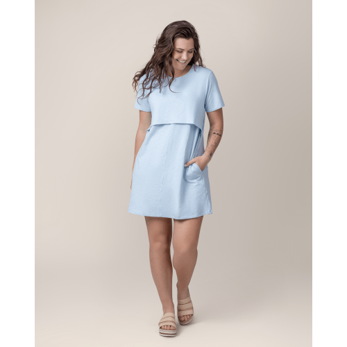 Emmie Nursing T-shirt Dress | French Blue - Kindred Bravely