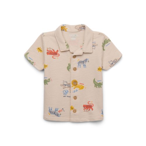 Garanimals Baby Boys' Print Button Front Knit Cabana Shirt, Sizes 0M-24M
