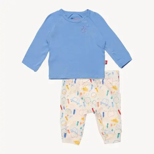 Magnetic Me Top + Pant Set - Doodle Pop, 3-6 mon.