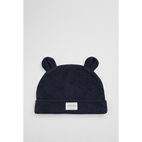 French Navy Marle Organically Grown Cotton Newborn Beanie - Accessories | Country Road