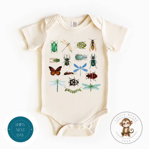 Bugs Retro Baby Onesie® | Future Entomologist Kids Tshirt | Baby Shower Gift