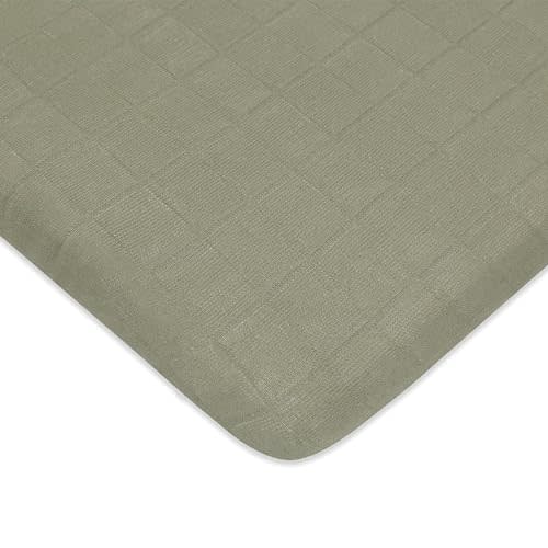 Babyletto 100% Organic Cotton All-Stages Midi Crib Sheet, GOTS-Certified, Fitted 360°, Ultra-Soft and Breathable Muslin - Matcha Green