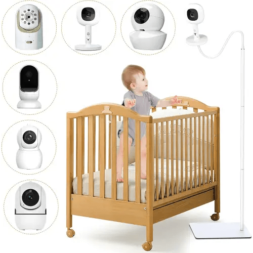 Baby Monitor Floor Stand Compatible with Infant Optics, Babysense, Nanit Pro, Owlet, Baby Ganibs, Bonoch, Adjustable Height from 37.4-68.8, Universal Baby Camera Stand Mount, Safety for Nursery