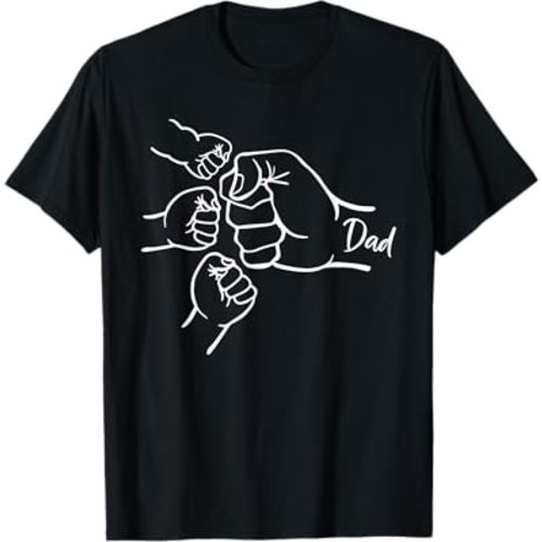 Fist Bump Dad Of Three Father Of 3 Daddy Happy Father's Day T-Shirt