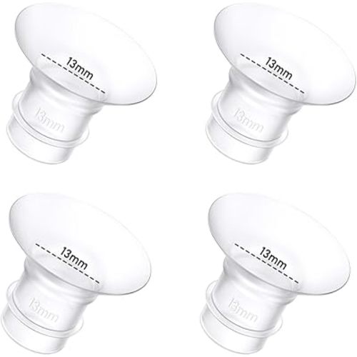 4Pcs Breast Pump Flange Insert 13mm Compatible with Momcozy/Spectra/Medela/eufy/Elvie/Lansinoh/Paruu P10 Breast Pump, Fit for Momcozy M5/M9/M6/V2 Pro/V2 pro/S12 Pro/eufy E10 S1 S1 Pro, 24mm Flange