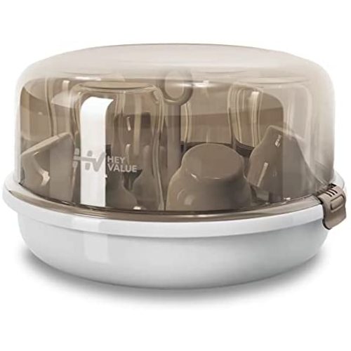 Baby Bottle sterilizer Microwave Steam Sterilizer for Baby Bottles, Pacifier, Breast Pumps Accessories, Large Capacity, 99.99% Disinfection in 2 Mins