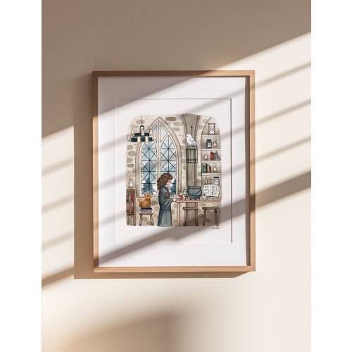 Wizard Print | Watercolor Illustration | Wall Art | 8x10" 5x7" Archival Art Print | Book Lover Gift