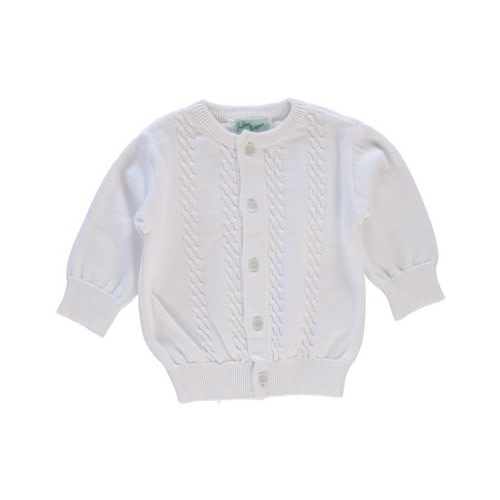 271 Cable Cardigan Sweater White - Spoiled Sweet Boutique