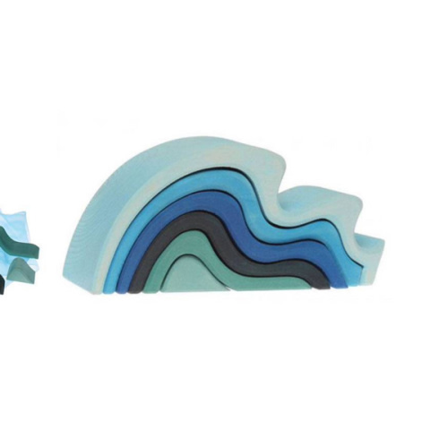 Grimms | Water Waves | Wooden Stacking Blocks