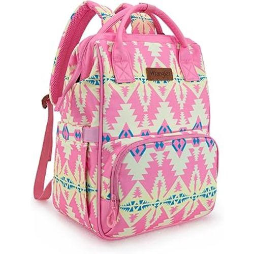 Montana West Wrangler Callie Diaper Bag Backpack with Stroller Straps Western Pattern Multifunction Baby Travel Bag WG2204-91102PK