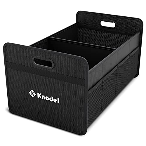 K KNODEL Foldable Trunk Storage Organizer for Car and Suv (Medium, Black) | Collapsible Car Storage Organizer, Car Organizers and Storage for Sedan, Cargo Organizer, Car Bin, Basket,Bag, Organization