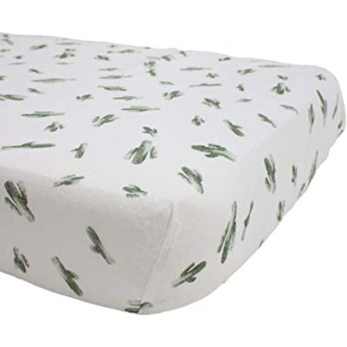 Bebe au Lait Oh-So-Soft Muslin Crib Sheet, Soft Muslin Design, Stylish Pattern - Saguaro Cactus