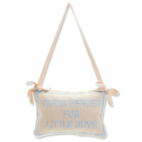 Two's Company | Thank Heaven Embroidered Pillow Door Hanger Décor