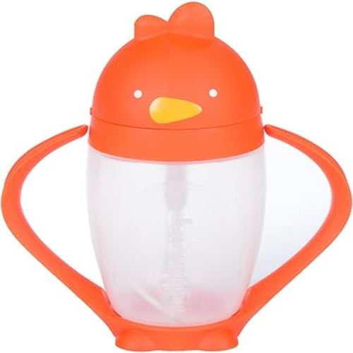 Weighted Straw Sippy Cup for Baby: Lollacup - Transition Kids, Infant & Toddler Sippy Cup (6 months - 9 months) | Shark Tank Products | Lollacup (Orange)