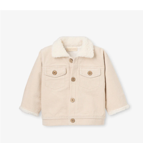 Rainy Day Corduroy Jacket with Sherpa Trim – Elegant Baby