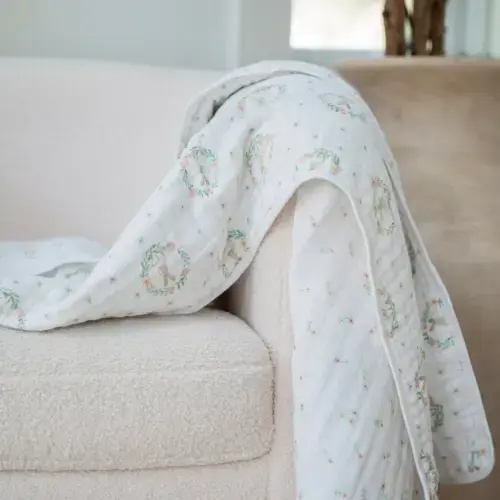 Blushing Bunnies Cotton Muslin Dream Blanket | aden + anais