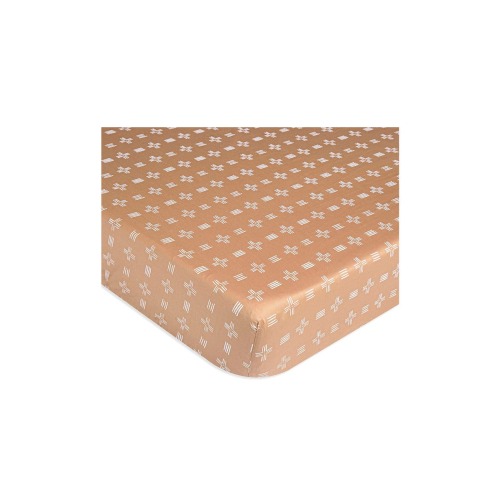 CRANE BABY Cotton Sateen Fitted Crib Sheet, Copper Dash