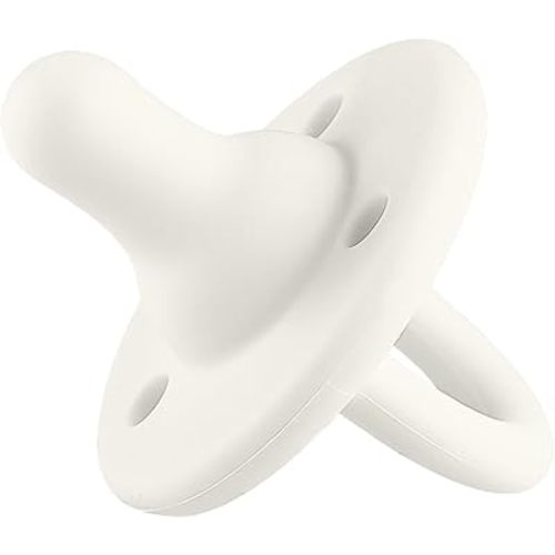 Lee Lee and Me Paci - Powder Color - 100% Medical Grade Silicone Pacifier Breast-Like Nipple Design for Better Latch - Size 0-18 Months