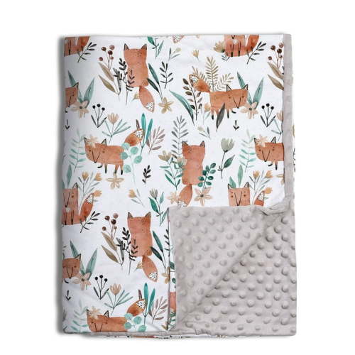 Gllquen Baby Blanket Soft Minky with Double Layer Dotted Backing Receiving Blankets for Newborn Girls Boys, Toddler, Infant 30"x 40",Cute Foxes