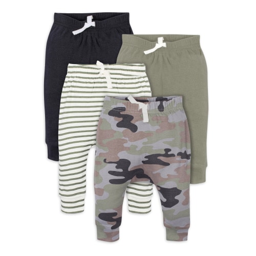 Modern Moments by Gerber Baby Boy Jogger Pants, 4-Pack (Newborn-24 Months)