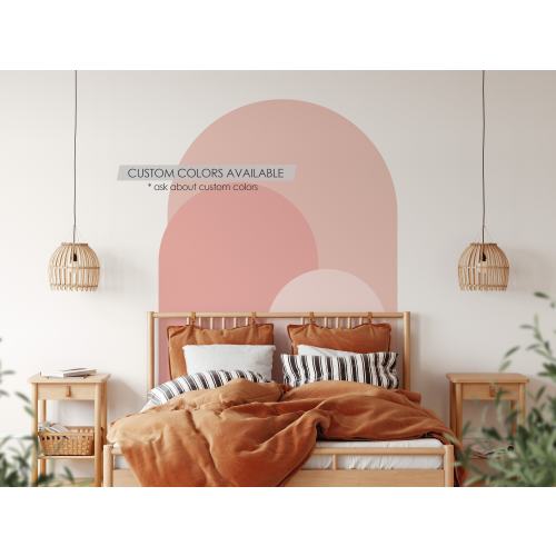 Blush Modern Arch Wall Decal | Peel and Stick Arch Wall Sticker | Removable Self Adhesive Boho Mural | Headboard Sticker