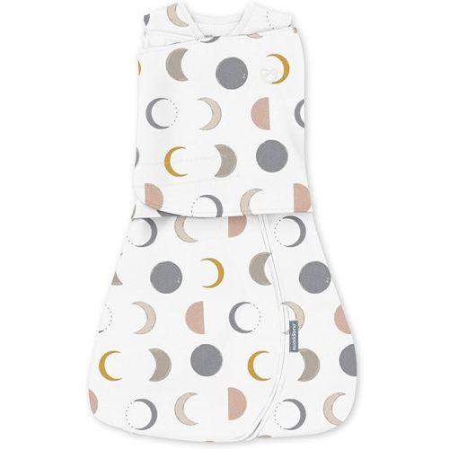 Ingenuity SwaddleMe Arms Free Convertible Baby Swaddle, Size 3-6 Months, 14-18 Pounds, Arms Swaddled in or Out, 1.0 TOG - Luna