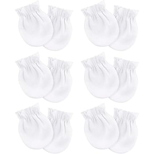Newborn Baby Mittens No Scratch Cotton Elastic Wrist Gloves Infant Toddler Mittens for Baby Boy Girl 0-6 Months
