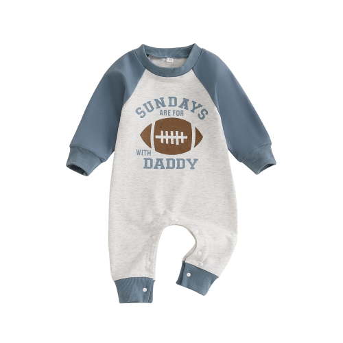 Newborn Baby Boy Football Season Jumpsuit Sundays are for Football with Daddy Sweatshirt Romper Playsuit Fall Clothes